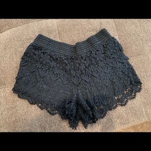 Knit black shorts
